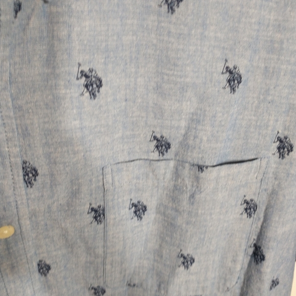 U.S POLO Assn Short Sleeve Button Down Shirt Size 3XL ,Blue Color For Men - Picture 6 of 10